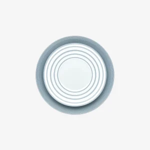 Hémisphère Metallic Blue Striped Dinner Plate