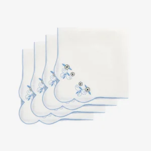 Ice Blue Flower Napkins - Set of 4