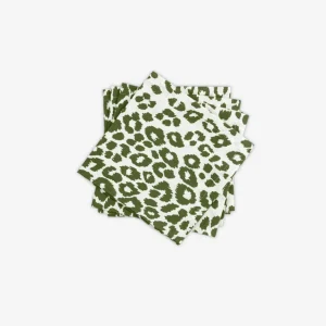 Iconic Leopard Napkin Green - Set of 4