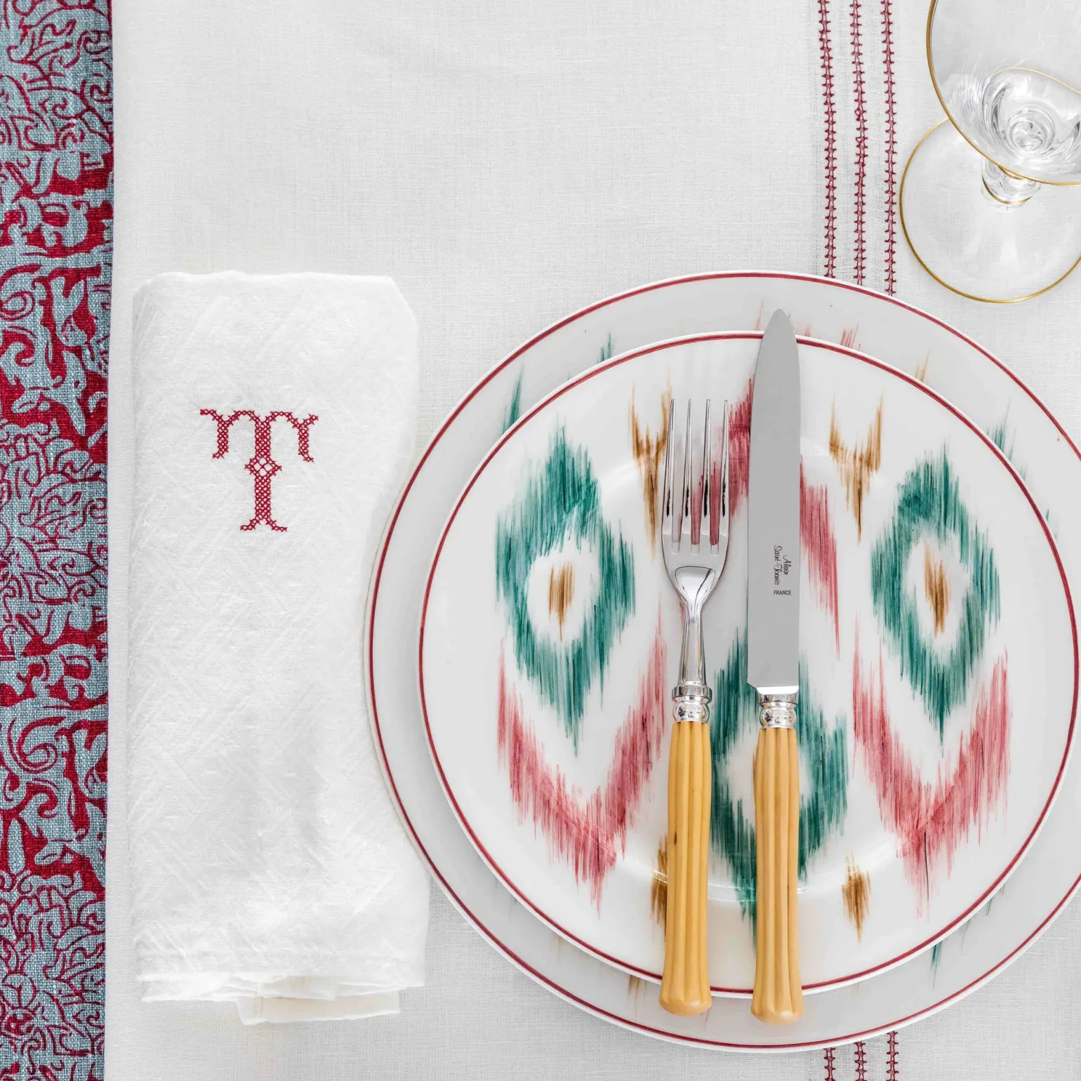 ikat_dessert_plate__set_o_4.webp Ikat Dessert Plate - Set of 6