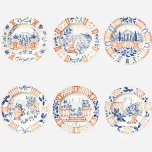 Italian Views Dessert Plates - Set of 6