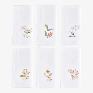 Jacobean Flowers Dinner Napkin Style II - Set of 6