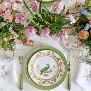Jacobean Flowers Dinner Napkin Style II - Set of 6