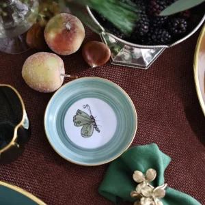 Jardins d’Udaipur Butterfly Bread Plate - Moss