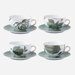 Jardins d’Udaipur Teacup & Saucer - Set of 4