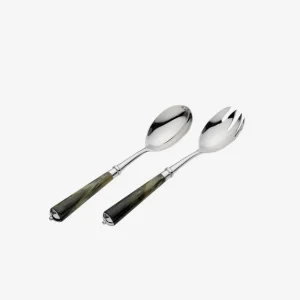 Julia Green Marble 2-Piece Serving Set