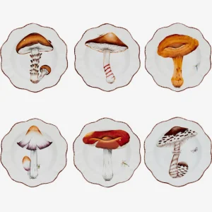 Les Champignons Soup Plates - Set of 6