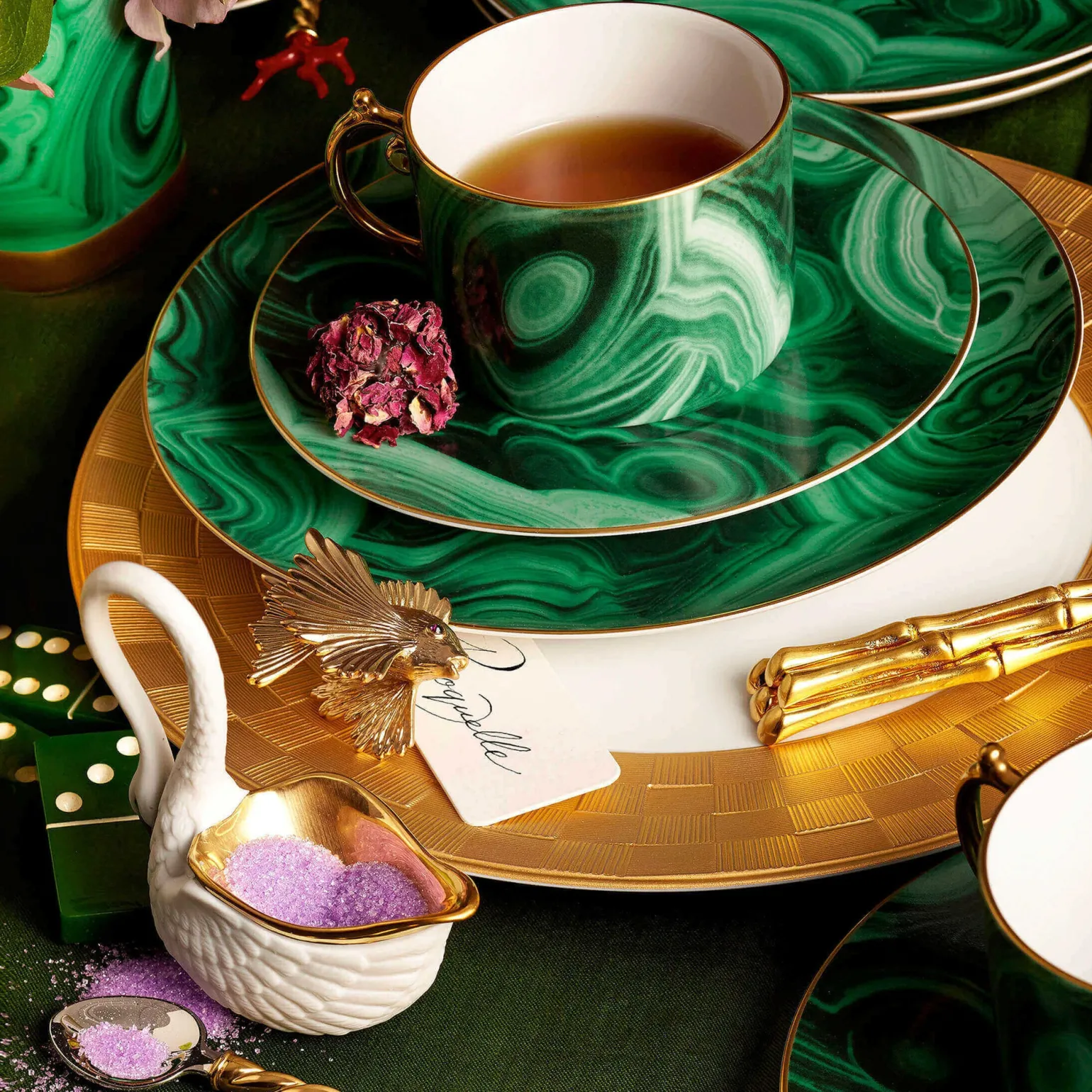 malachite_canape_plates___1.webp Malachite Canape Plates - Set of 4