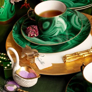 Malachite Espresso Cups and Saucers - Set of 6