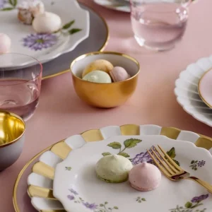 Melon Dinner Plate White Gold