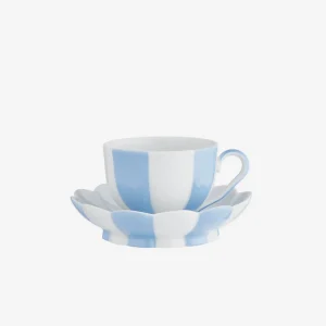Melon Mocha Cup & Saucer Light Blue