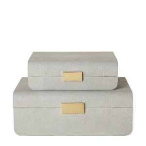Modern Shagreen Jewellery Box Small - Dove