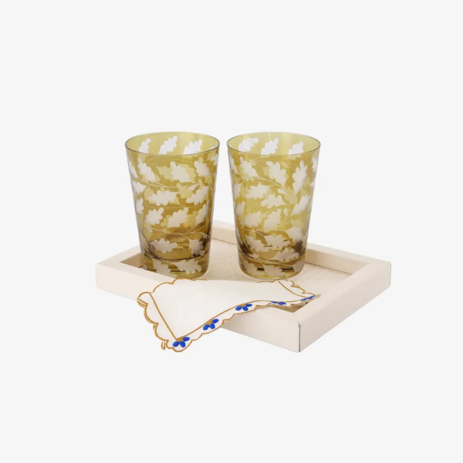 oak_leaves_large_tumbler__1.webp Oak Leaves Large Tumbler Taupe - Set of 2