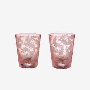 Oak Leaves Medium Tumbler Peach - Set of 2