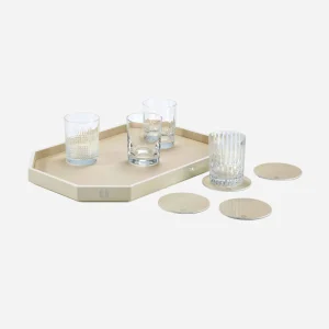 Octogone Ivory Lacquer Tray - Medium