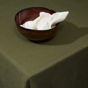 Olive Linen Sateen Tablecloth