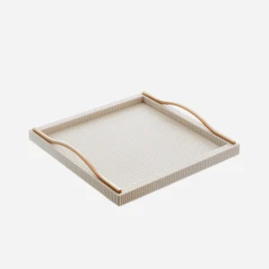 Onda Square Leather Tray Ivory