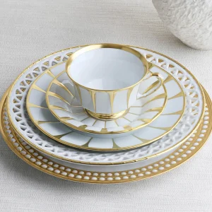 Open Lace Side Plate Gold