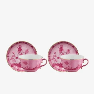Oriente Italiano Teacup & Saucer Porpora - Set of 2