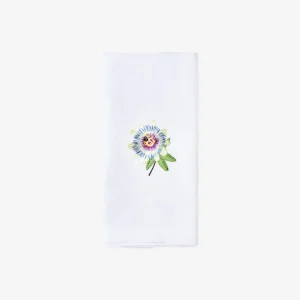 Passion Flower Embroidered Napkin