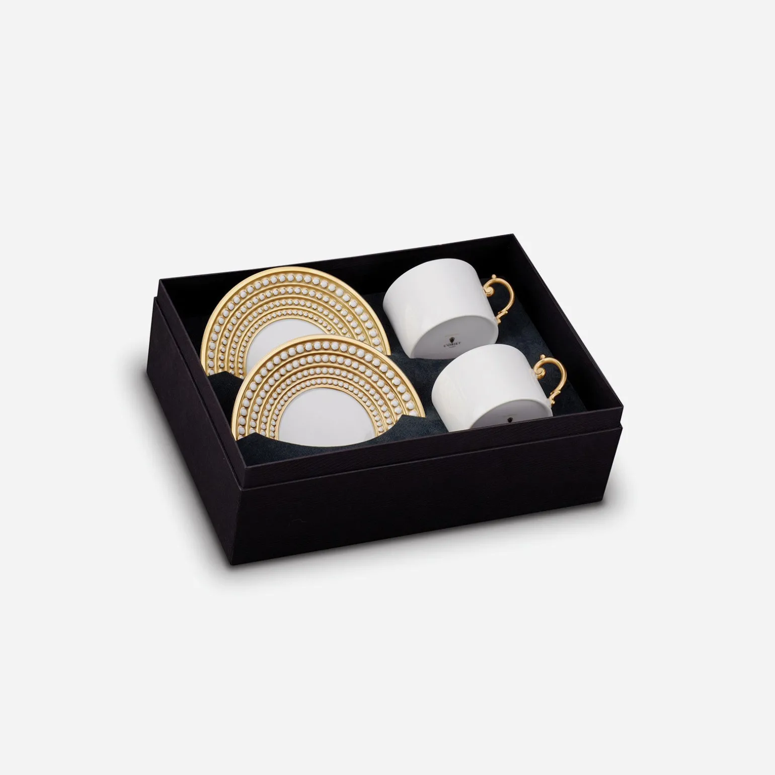 perle_gold_tea_cup__sauce_0.webp Perlée Gold Tea Cup & Saucer - Set of 2
