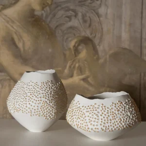 Porifera White and Gold Vase