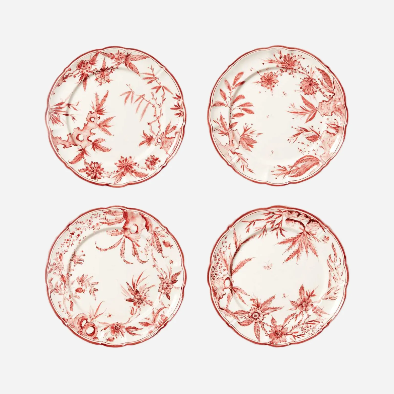 rocaille_red_dinner_plate_0.webp Rocaille Red Dinner Plates - Set of 4
