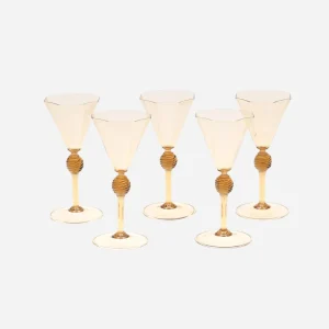 Salviati Venetian Renaissance Revival Wine Glasses - Set of 5