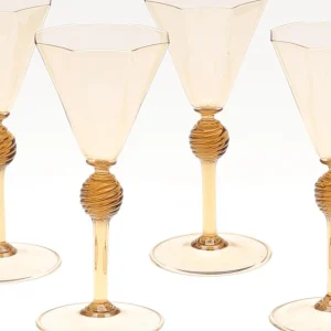 Salviati Venetian Renaissance Revival Wine Glasses - Set of 5