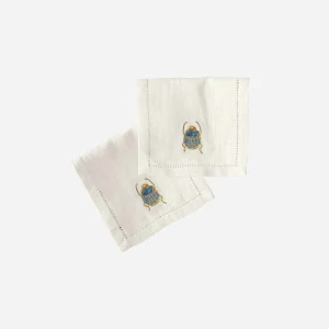 Scarab Cocktail Napkin - Set of Six