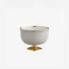 Schubert Gold Footed Smoke Grey Dessert Bowl