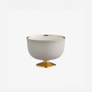 Schubert Gold Footed Smoke Grey Dessert Bowl