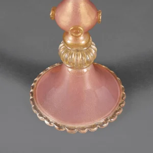 Seguso Pink and Gold Murano Glass Jellyfish Table Lamp