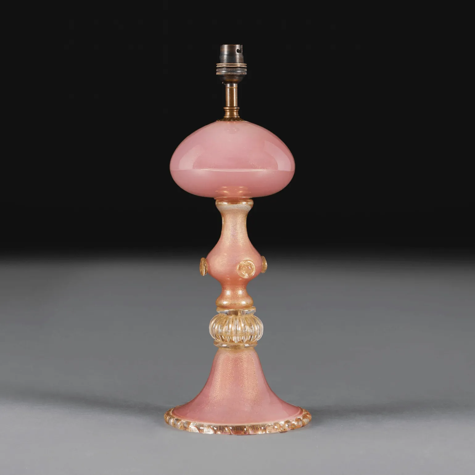 seguso_pink_and_gold_mura_2.webp Seguso Pink and Gold Murano Glass Jellyfish Table Lamp