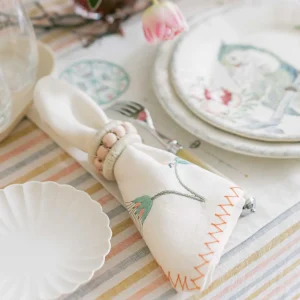Serendipity Embroidered Napkin - Emerald