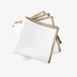 Set of Four Border Napkins Oat