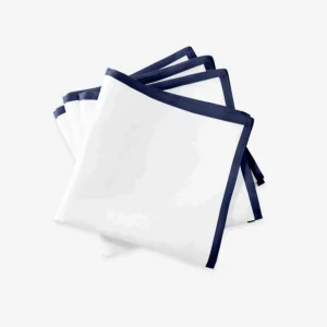 Set of Four Border Napkins Sapphire Blue
