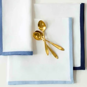 Set of Four Border Napkins Sapphire Blue