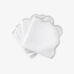 Set of Four Grey Scallop Napkins