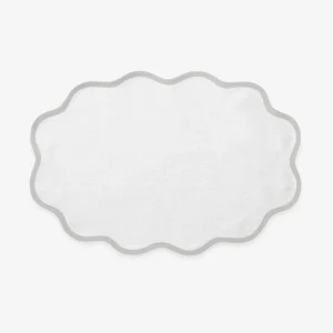 Set of Four Grey Scallop Placemats