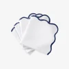 Set of Four Sapphire Scallop Napkins