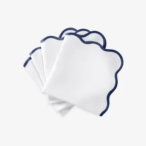Set of Four Sapphire Scallop Napkins