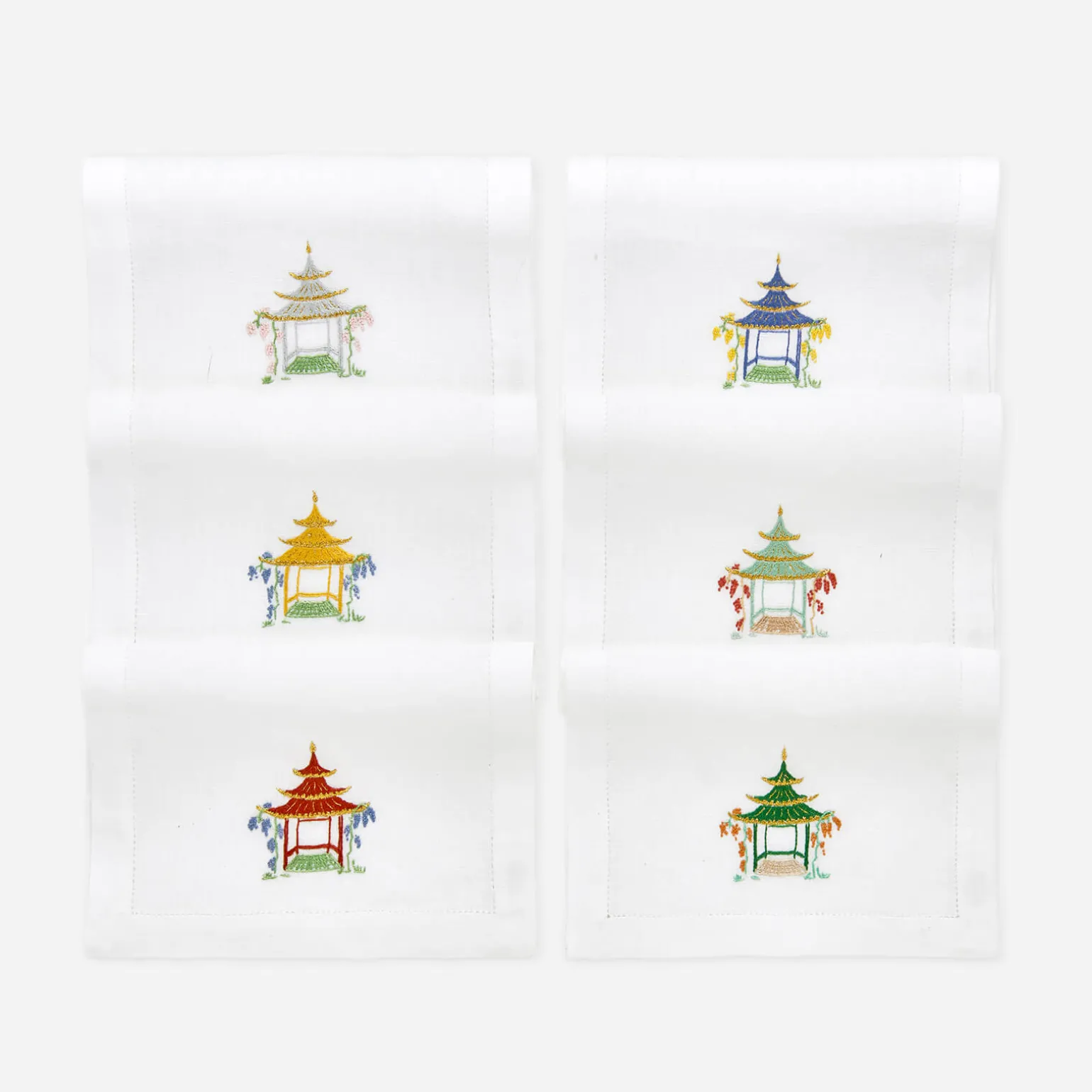 set_of_six_pagoda_embroid_0.webp Set of Six Pagoda Embroidered Cocktail Napkins