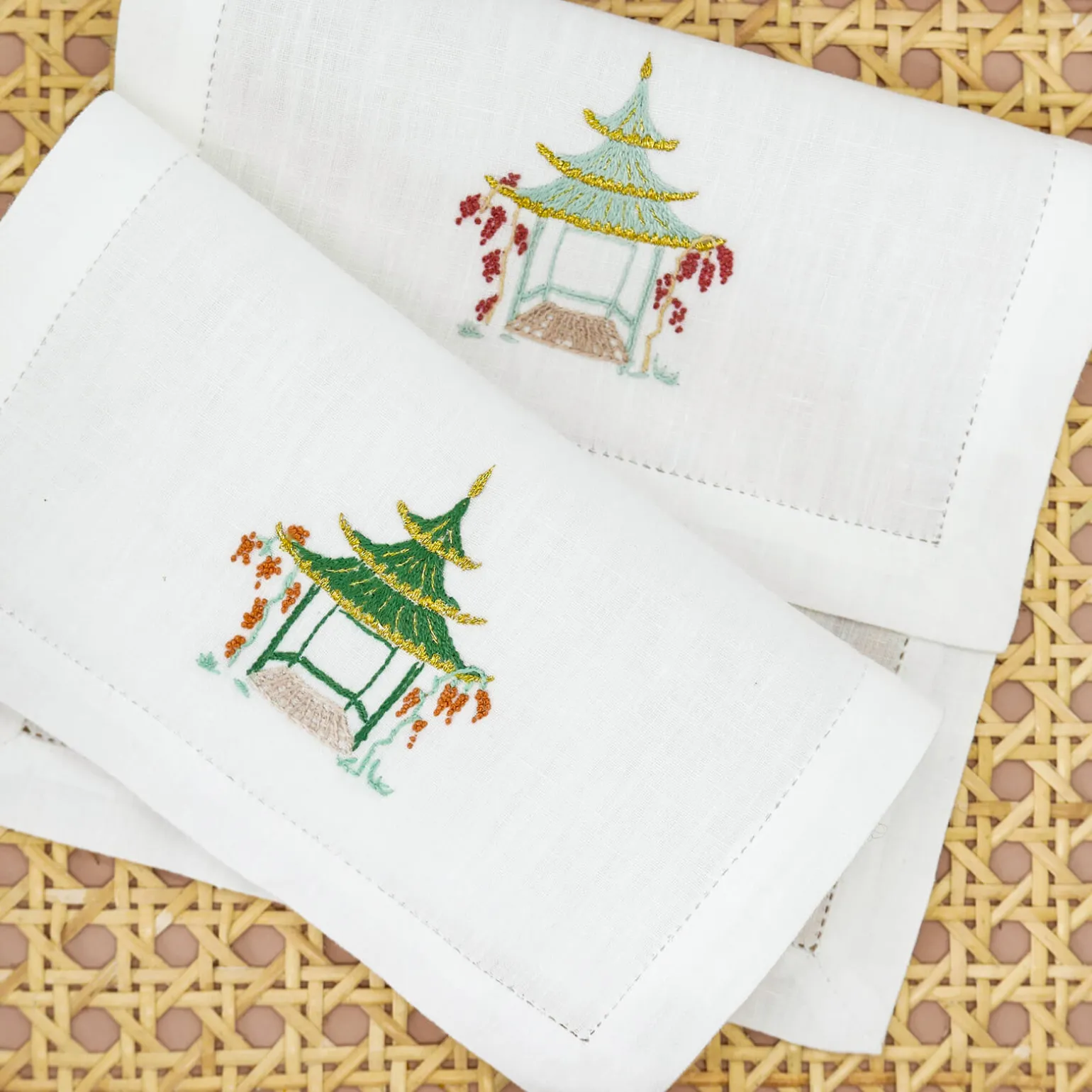 set_of_six_pagoda_embroid_2.webp Set of Six Pagoda Embroidered Cocktail Napkins