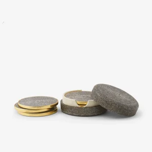 Shagreen Coasters Chocolate - Set of 4