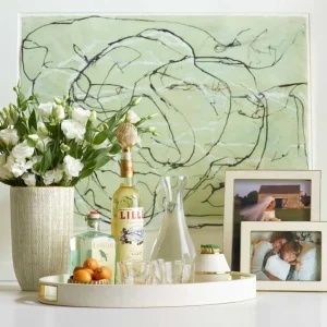 Shagreen Modern Cocktail Tray Cream