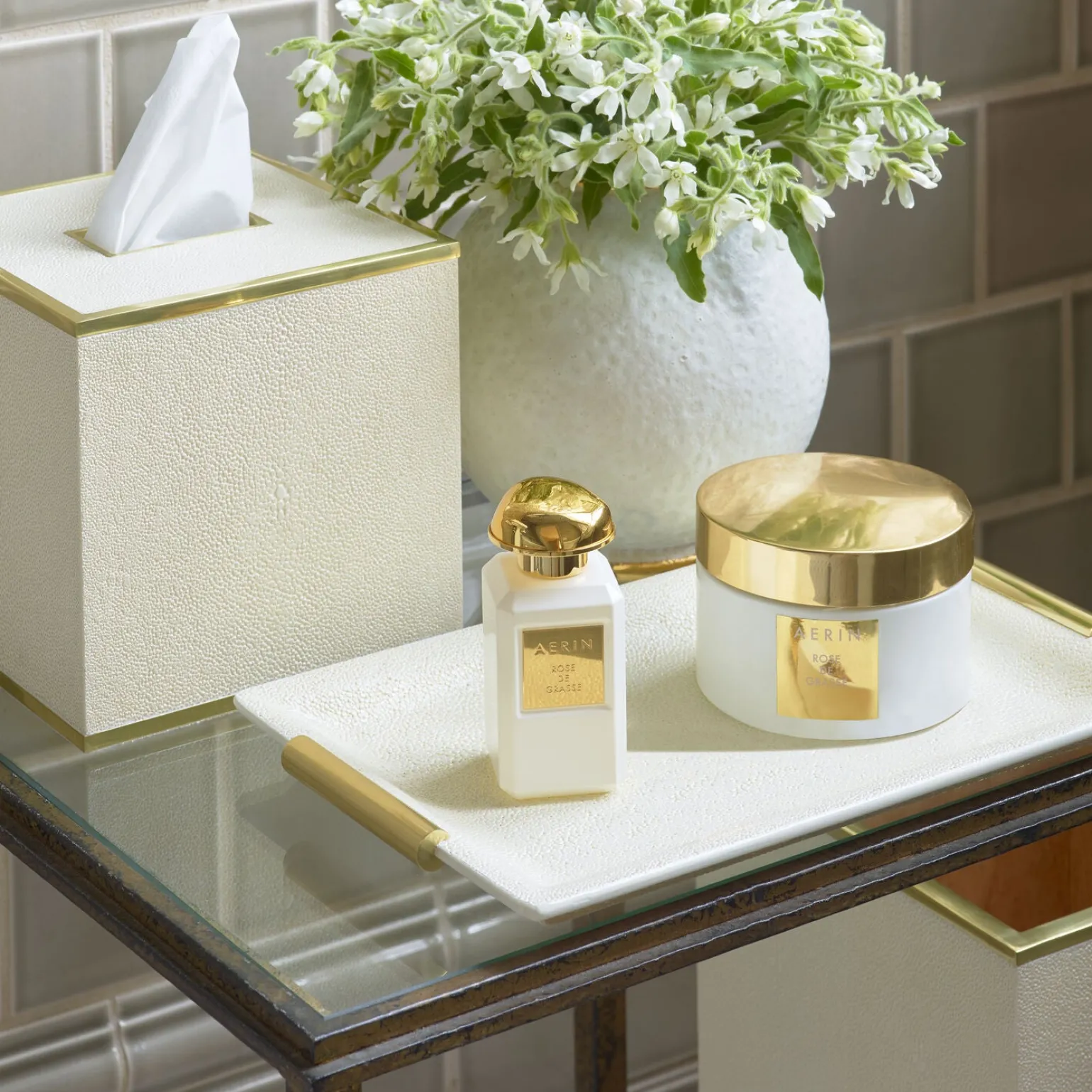 shagreen_vanity_tray__cre_1.webp Shagreen Vanity Tray - Cream