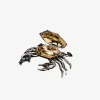 Silver and Gold Vermeil Crab Salt Cellar with Spoon