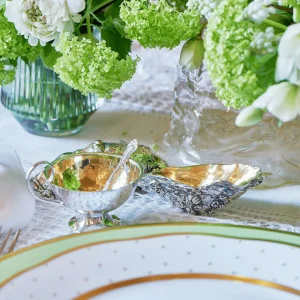 Silver and Gold Vermeil Oyster Shell Salt Cellar