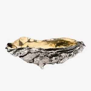 Silver and Gold Vermeil Oyster Shell Salt Cellar